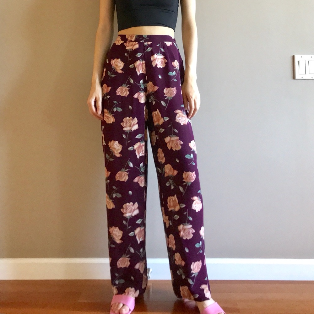Vintage la perla silk blouse and pants SET in floral print blogger style - Picture 4 of 8